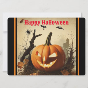 Cartão De Festividades Coleção de Halloween da Abóbora Assustadora