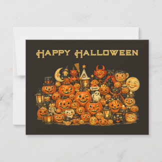 Cartão De Festividades Coleção Vintage Retro de Memoráveis de Halloween