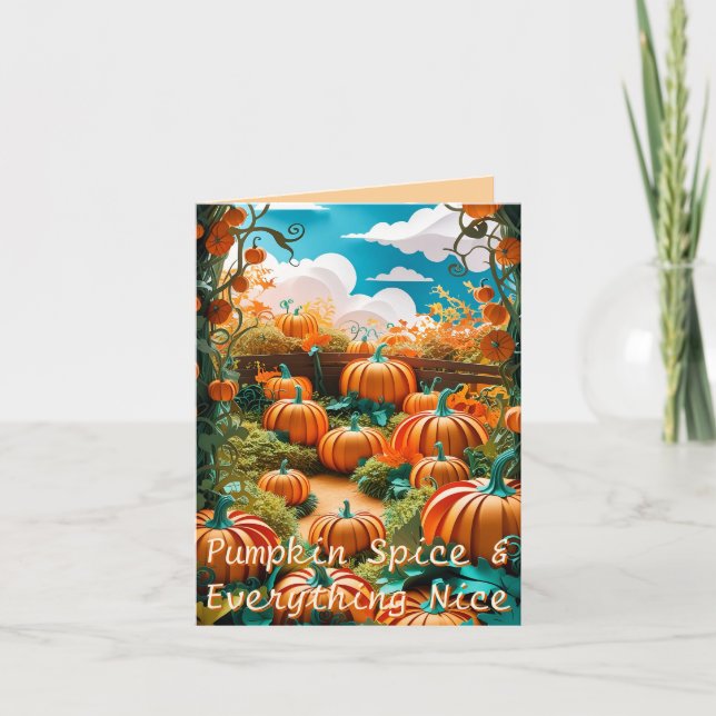 Cartão De Festividades Colheita de Pumpkin Patch (Frente)