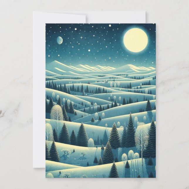 Cartão De Festividades Colinas de inverno (Frente)
