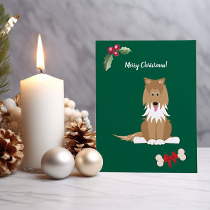 Cartão De Festividades Collie Cachorrinha Personalizável
