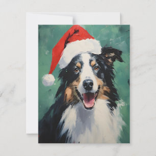 Cartão De Festividades Collie Christmas