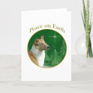 Cartão De Festividades Collie Peace na Terra