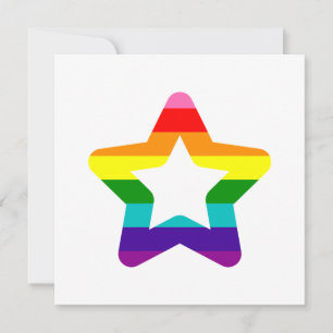 Cartão De Festividades Coloful LGBTQ Orgulho Arco-íris Bandeira Estrela d