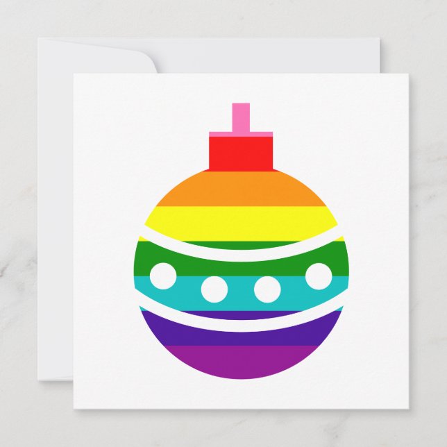 Cartão De Festividades Coloful LGBTQ Pride Rainbow Flag Bauble (Frente)