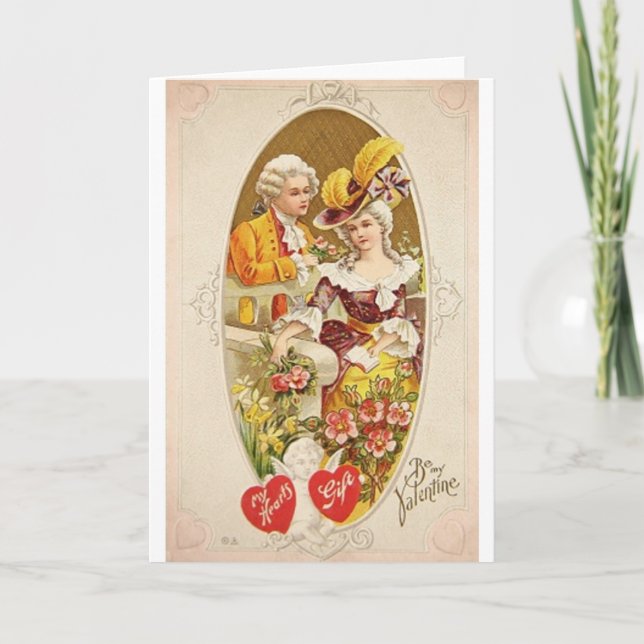 Cartão De Festividades Colonial Valentine's Day Greeting Card (Frente)