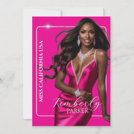 Cartão De Festividades Color Pop Cutout Pageant Autograph Printed Card