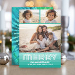 Cartão De Festividades Coloração Colorida do Corante Azul - 3 Colagem de<br><div class="desc">Que seus dias sejam felizes e brilhantes — Um design de tingimento divertido com cores brilhantes e um olhar retrô. Use 3 fotos horizontais e faça uma saudação de Natal alegre e exclusiva com um padrão divertido e alegre no verso. Se precisar mover alguma coisa, clique no botão personalizar para...</div>