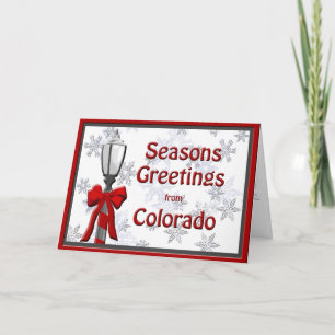 Cartão De Festividades Colorado Seasons Greetings Lamp Snowflake