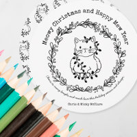 Colore seu próprio Círculo de Gato no Natal