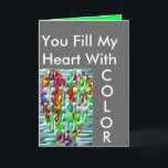 Cartão De Festividades Colored Puzzled Hearts<br><div class="desc">Easlly customize this image design.</div>