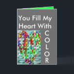 Cartão De Festividades Colored Puzzled Hearts<br><div class="desc">Easlly customize this image design.</div>