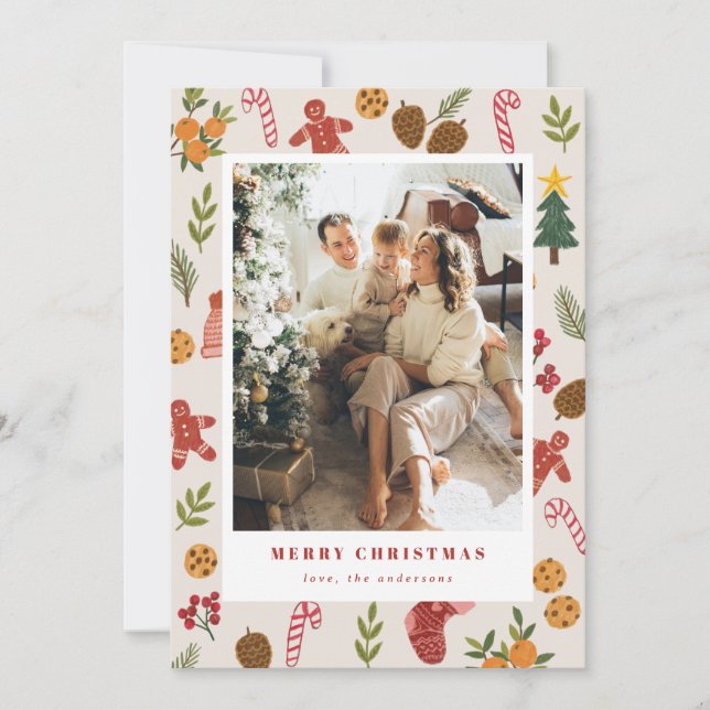 Cartão De Festividades Colorful Christmas & Seasonal Items Photocard (Frente)