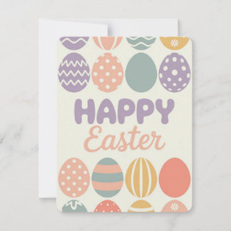 Cartão De Festividades Colorful Easter Eggs Spring Pastel Holiday Card