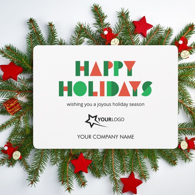 Cartão De Festividades Colorful Geometric Custom Logo Business Happy (Criador carregado)