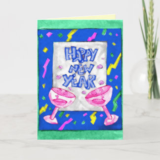 Cartão De Festividades Colorful Happy New Year Card