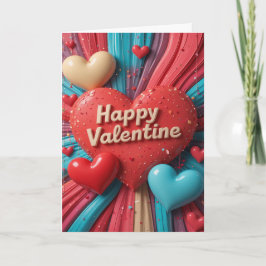 Cartão De Festividades Colorful Heart Valentine Happy Valentines Day Love