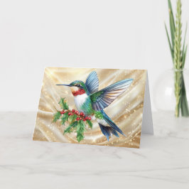 Cartão De Festividades Colorful Hummingbird Christmas