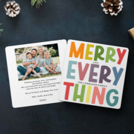 Cartão De Festividades Colorful Merry Everything Inclusive Photo message 