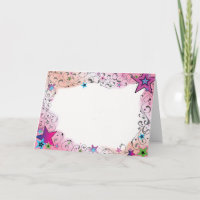 Colorful Star Border Greeting Card