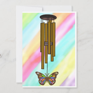 Cartão De Festividades Colorful Wind Chime Card