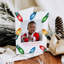 Colorida Aquarela Luzes de Natal 3 Foto