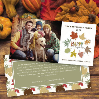 Cartão De Festividades Colorida Rustic Thankiness Deixa Foto de Wreath