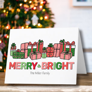 Cartão De Festividades Colorido Alegre e Brilhante Natal