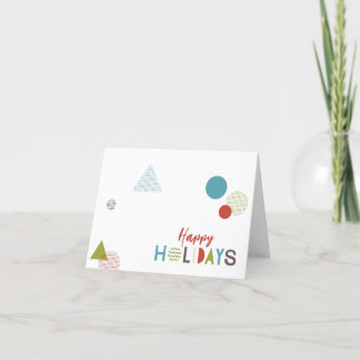 Cartão De Festividades Colorido Geométrico Alegre Minimalista Feliz