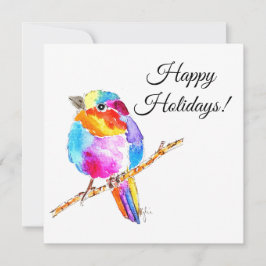 Cartão De Festividades Colourful Little Bird
