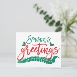 Cartão De Festividades Coluna de Saudações da Época e Holly Chiropractic