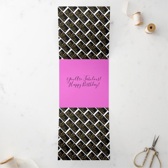 Cartão De Festividades Com Dobra Tripla 20 Birthday (Dentro)