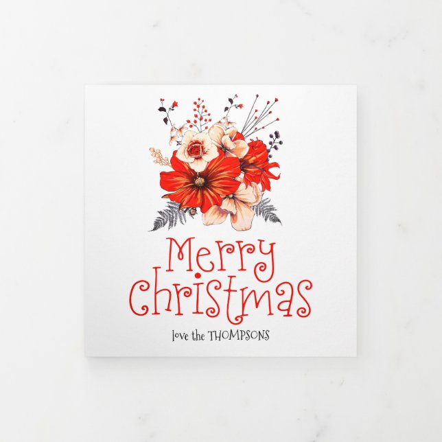 Cartão De Festividades Com Dobra Tripla 5 Fotografia Ano Em Ver Newsletter Festiva Vermelh (Cobrir)