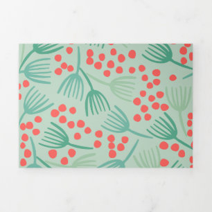 Cartão De Festividades Com Dobra Tripla Agulhas De Pinheiros Evergreen Tree De Natal Manus