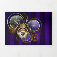 Aranha Steampunk no fundo roxo