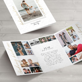 Cartão De Festividades Com Dobra Tripla Colagem de Fotos e Destaques de um Ano Cheio de Me