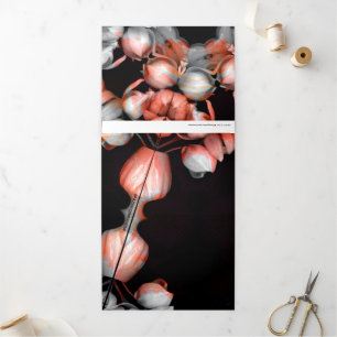 Cartão De Festividades Com Dobra Tripla "Coração branco a preto a partir do sol" e "Tempo"