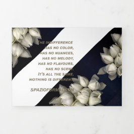 Cartão De Festividades Com Dobra Tripla "Coração branco em preto" e silêncio de indiferenç