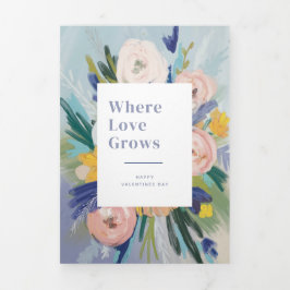 Cartão De Festividades Com Dobra Tripla Cresça Juntos Foto Personalizada de Dia dos Namora