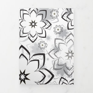 Cartão De Festividades Com Dobra Tripla Desenho Floral 11