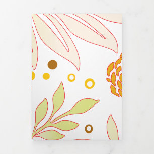 Cartão De Festividades Com Dobra Tripla Desenho Floral 19
