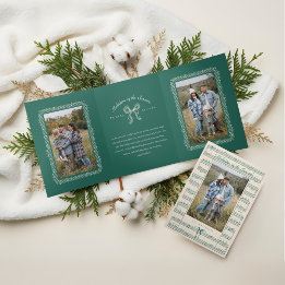 Cartão De Festividades Com Dobra Tripla Fa La Arco Vintage Sheet Music Photo Christmas