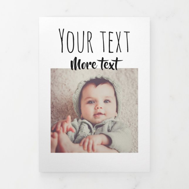 Cartão De Festividades Com Dobra Tripla Fácil Design A 15 Colagem de Fotografias Personali (Cobrir)