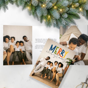 Cartão De Festividades Com Dobra Tripla Feliz Natal Foto e Texto Personalizados