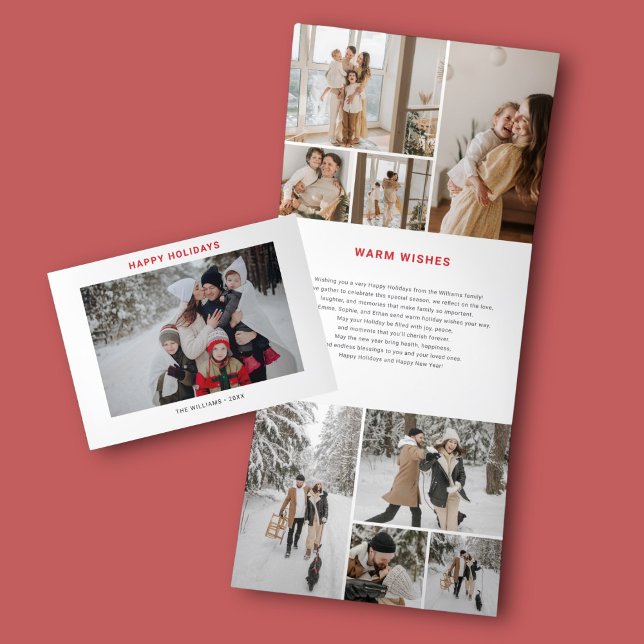 Cartão De Festividades Com Dobra Tripla Feliz Natal Moderno 12 Foto (Criador carregado)