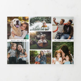 Cartão De Festividades Com Dobra Tripla Feriado de Ano Novo na Colagem de Fotos