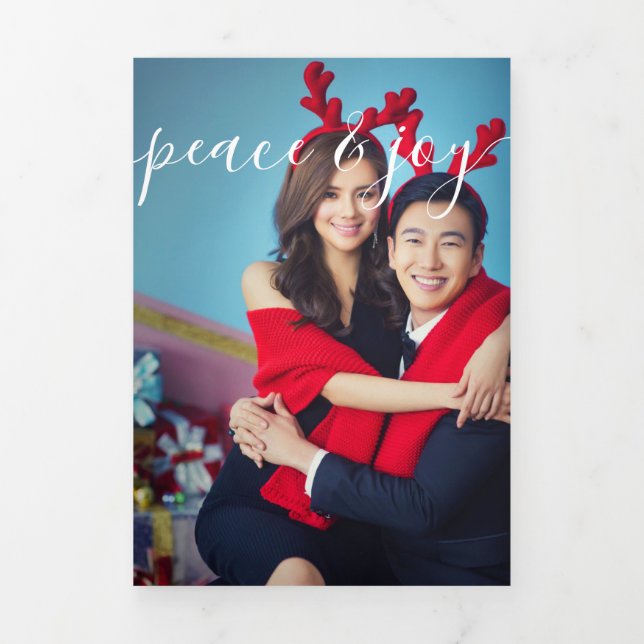 Cartão De Festividades Com Dobra Tripla Feriado de Colagem de Várias Fotografias para desi (Cobrir)