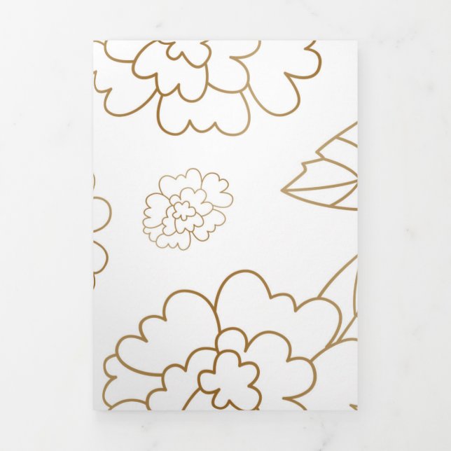 Cartão De Festividades Com Dobra Tripla Flor Mandala 2 (Cobrir)