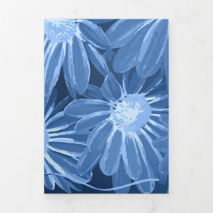 Cartão De Festividades Com Dobra Tripla Flores Vermelhas e Amarelas 3