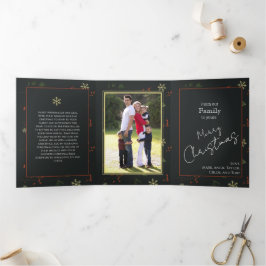 Cartão De Festividades Com Dobra Tripla Foto da família personalizada natalícia russa